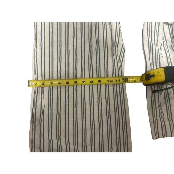 Lafayette 148 Size 6 Linen Blend Striped Wide Leg Pants - Picture 8 of 9